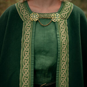 Fermoir fibule de cape à trèfle de style celtique "Les Collines Creuses"