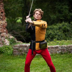 Gambison en lin bicolore pour l'escrime SCA AMHE "Mercenaire" veste rembourrée