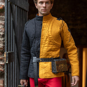 Gambison en lin bicolore pour l'escrime SCA AMHE "Mercenaire" veste rembourrée