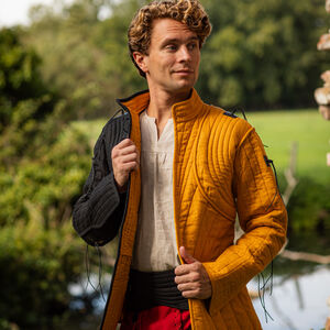 Gambison en lin bicolore pour l'escrime SCA AMHE "Mercenaire" veste rembourrée