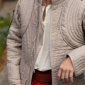 Gambison médiéval court à festons "Chevalier des Bois" SCA AMHE veste d'armement