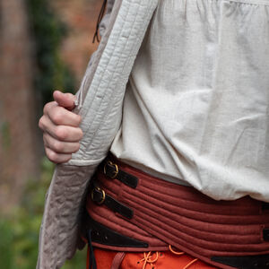 Gambison médiéval court à festons "Chevalier des Bois" SCA AMHE veste d'armement