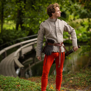 Gambison médiéval court à festons "Chevalier des Bois" SCA AMHE veste d'armement