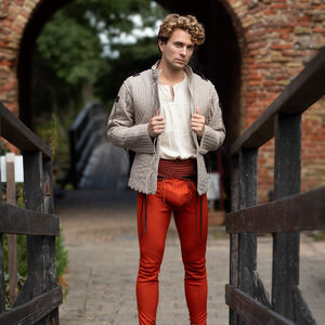 Gambison médiéval court à festons "Chevalier des Bois" SCA AMHE veste d'armement