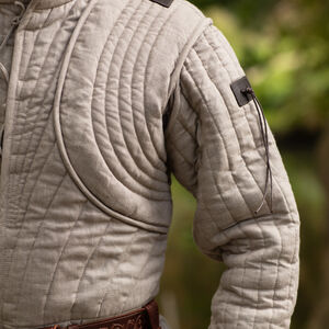 Gambison médiéval court à festons "Chevalier des Bois" SCA AMHE veste d'armement