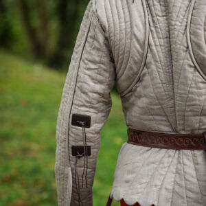 Gambison médiéval court à festons "Chevalier des Bois" SCA AMHE veste d'armement