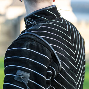 Gambison Sous-Armure Rembourré en Suède Noir « Le Loup Noir »-14