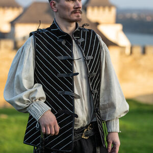 Gambison Sous-Armure Rembourré en Suède Noir « Le Loup Noir »-04