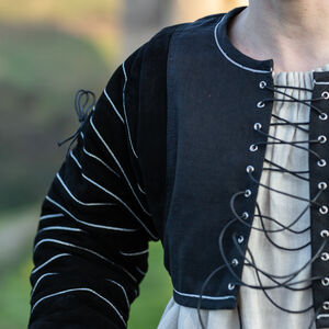 Gambison Sous-Armure Rembourré en Suède Noir « Le Loup Noir »-08