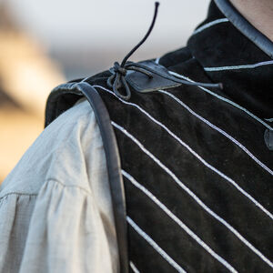 Gambison Sous-Armure Rembourré en Suède Noir « Le Loup Noir »-09