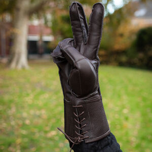 Gants d'escrime en cuir rembourrés « Chien de Guerre »