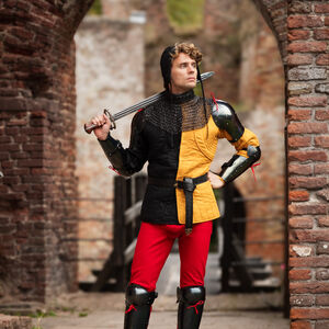 Gorgerin en mailles rivetées avec finitions en cuir "Mercenaire"