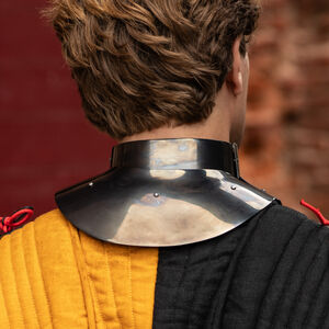 Gorgerin fonctionnel en acier trempé à plaque relevée "Mercenaire" protection du cou WMA Harnischfechten