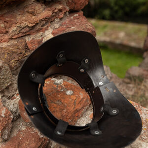 Gorgerin fonctionnel en acier trempé à plaque relevée "Mercenaire" protection du cou WMA Harnischfechten