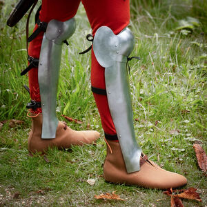 Grèves légères en acier à ressort avec genouillères "Chevalier des Bois" pour WMA AMHE Harnischfechten