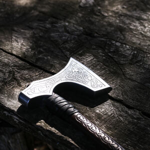 Hache Viking de GN en Mousse aux Loups et à l'Entrelacs-03