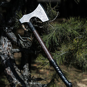 Hache Viking de GN en Mousse aux Loups et à l'Entrelacs-04