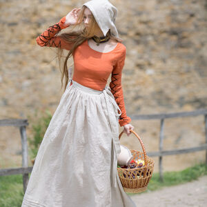 Jupe tablier médiévale en lin « Elsie la rousse »