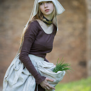 Jupe tablier médiévale en lin « Elsie la rousse »