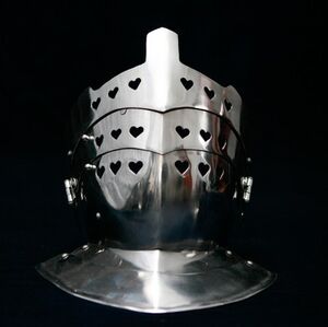 Visière authentique avec plaques coulissantes de bourguignotte d'ArmStreet