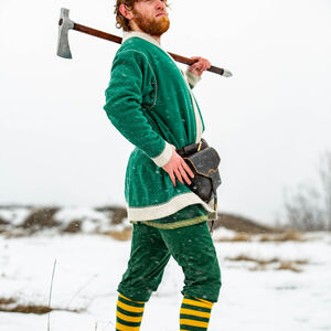 Manteau homme celtique en laine verte "Leprechaun"