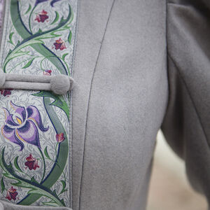Manteau avec passement à motif floral  