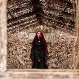 Long manteau noir femme « Toile d'araignée » 