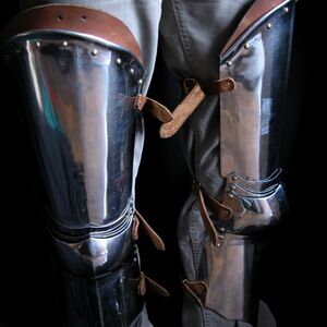 MEDIEVAL WESTERN ARMOR LEGS STAINLESS 