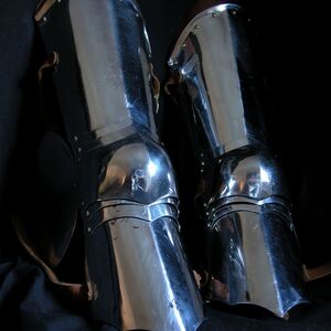 MEDIEVAL WESTERN ARMOR LEGS STAINLESS 
