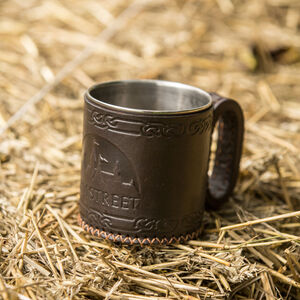 Mug en acier inoxydable (600 ml) à l’extérieur en cuir gaufré-01