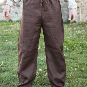 Pantalon médiéval classique en lin-07