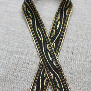Passement vague aux accents dorés et verts ou bleus à vendre au mètre