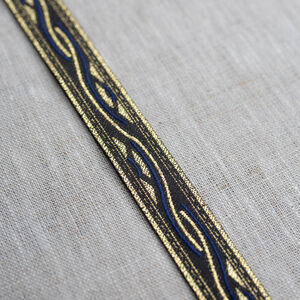 Passement vague aux accents dorés et verts ou bleus à vendre au mètre