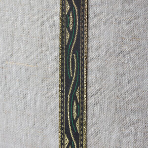 Passement vague aux accents dorés et verts ou bleus à vendre au mètre