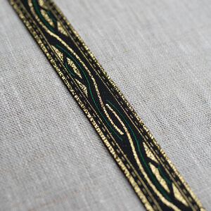 Passement vague aux accents dorés et verts ou bleus à vendre au mètre