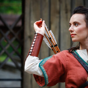 Protège-bras d'archerie « Chasseresse » protection d'avant-bras en cuir gaufré