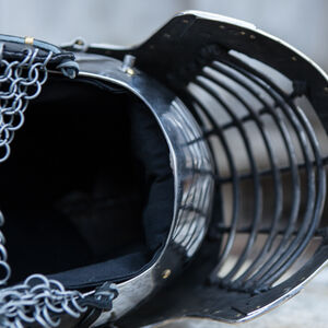 Rabais: Casque bassinet médiéval italien hounskull XIV s. « Garde du Roi » | Taille L/XL