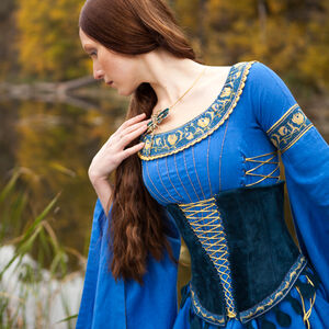 Rabais: Ceinture corset médiévale en suède «Dame du Lac» | Suède vert