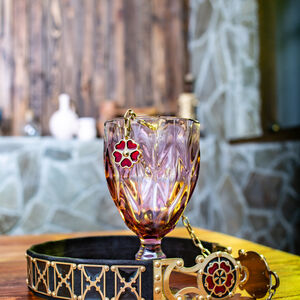 Rabais: Ceinture en cuir et laiton «Rose Allemande» | Taille 63 cm | Cuir noir