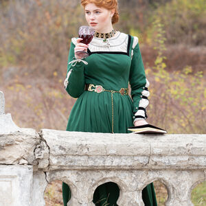 Rabais: Ceinture en cuir et laiton «Rose Allemande» | Taille 63 cm | Cuir noir