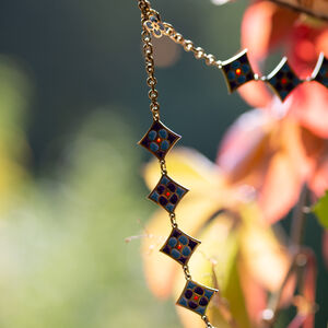 Rabais: Ceinture en Laiton avec Émail pour Femmes «Gardienne des Clés» | Émail rouge rubis