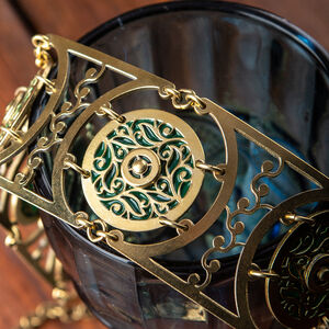 Rabais: Ceinture en Laiton et Email pour Femme «Princesse de l'Automne» | Email rouge rubis