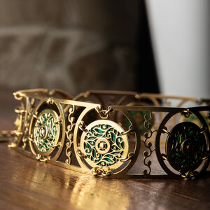 Rabais: Ceinture en Laiton et Email pour Femme «Princesse de l'Automne» | Email rouge rubis