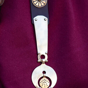 Rabais: Ceinture Romaine Cingulum Militare en Cuir et Laiton «Cassius» | Brun | Longueur 97 cm