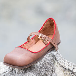 Rabais: Chaussures Carrées Type Pattes d'Ours en Cuir avec Bordure pour Femme «Rose Allemande»