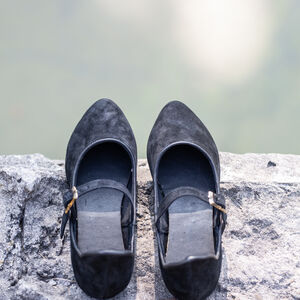 Rabais: Chaussures Médiévales en Suède pour Femmes «Citadine» | Suède bourgogne | Taille EU-37