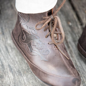 Rabais: Chaussures Vikings Lacées «Gudrun l'Héroïque» | Cuir brun