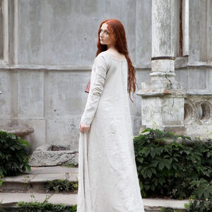Rabais: Chemise Exclusive Médiévale Sous-Robe Style XIV Siècle à l’encolure | Lin naturel