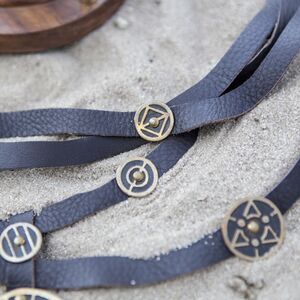 Collier exclusif fantasy en cuir et laiton « Fille de l'Alchimiste »