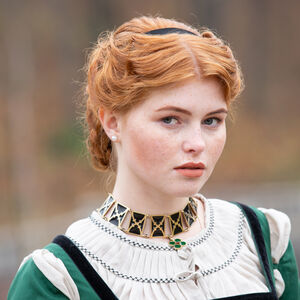 Rabais: Collier Ras du Cou en Laiton avec Émail «Rose Allemande»